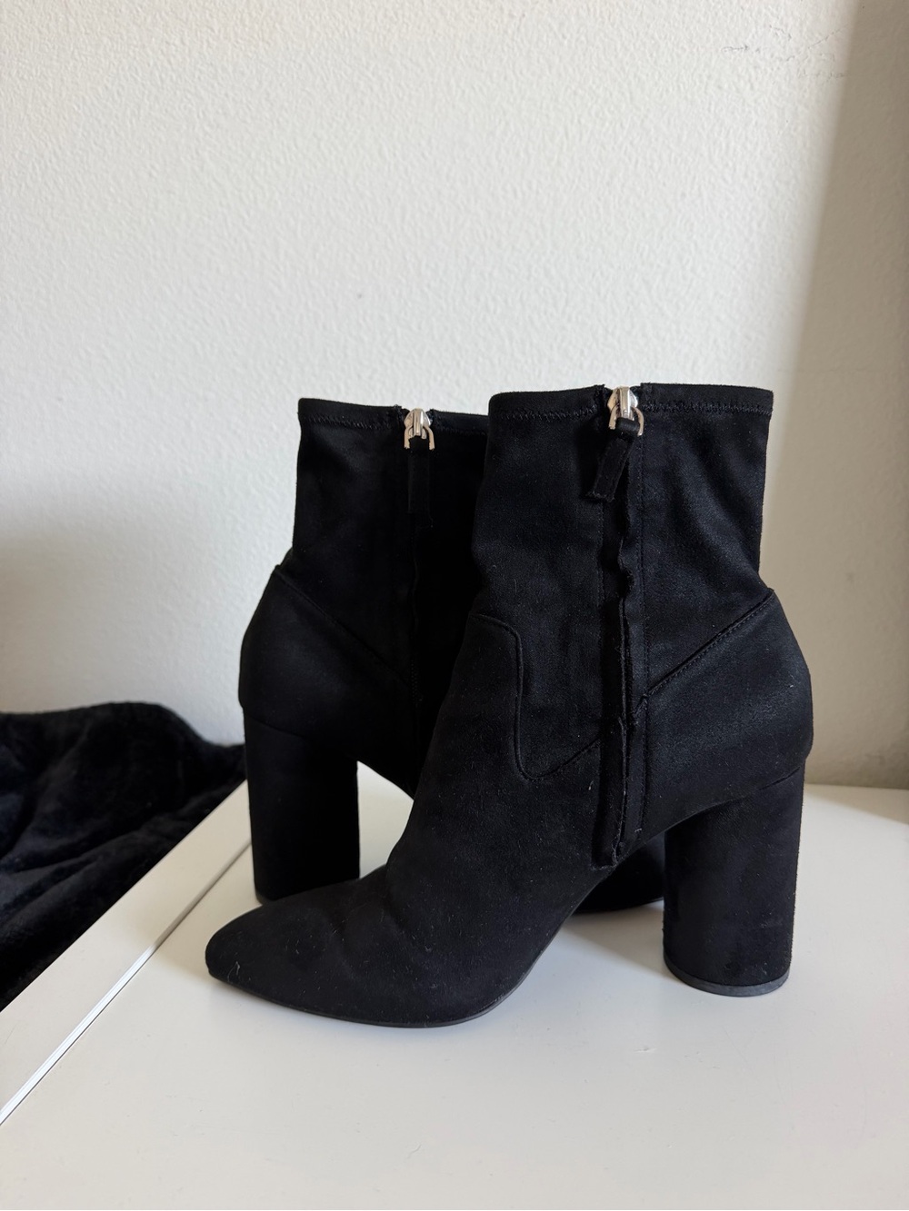 Abound Black Suede Pointed Toe Ankle Booties